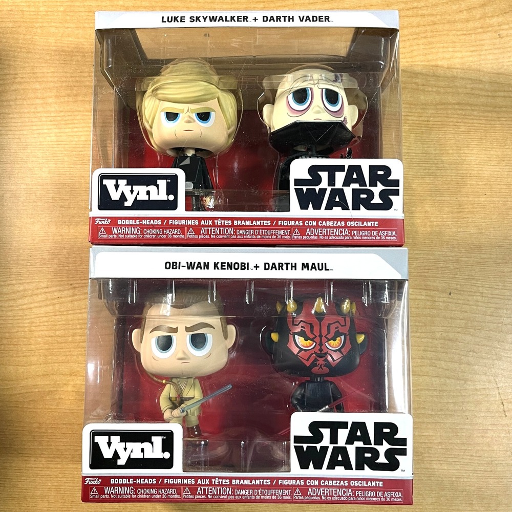 Funko Vynl Star Wars Figure Sets Luke Vader Obi-Wan Maul Lot of 2 NEW